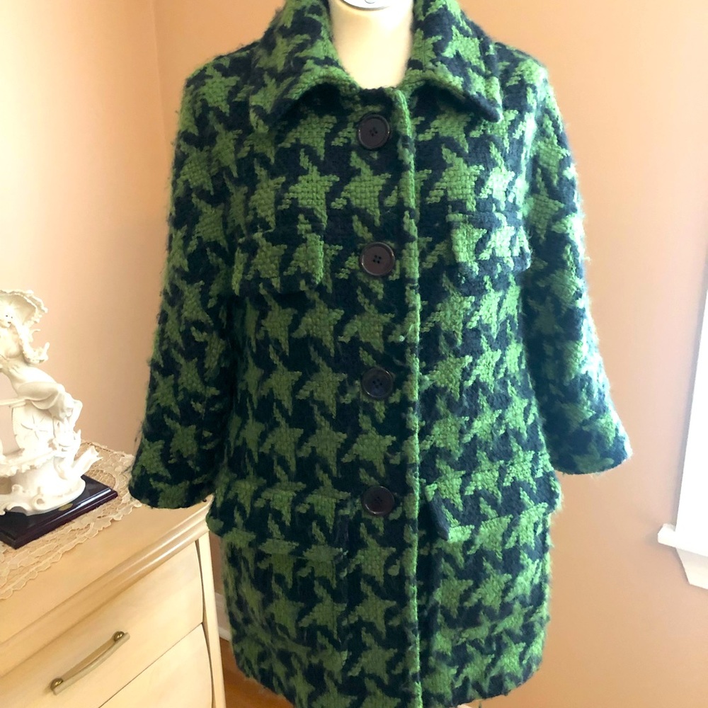 Eccoci Green and Black Wool Winter Jacket 14